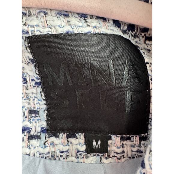 Mina Self Tweed Blazer Gold Buttons M - Picture 5 of 8